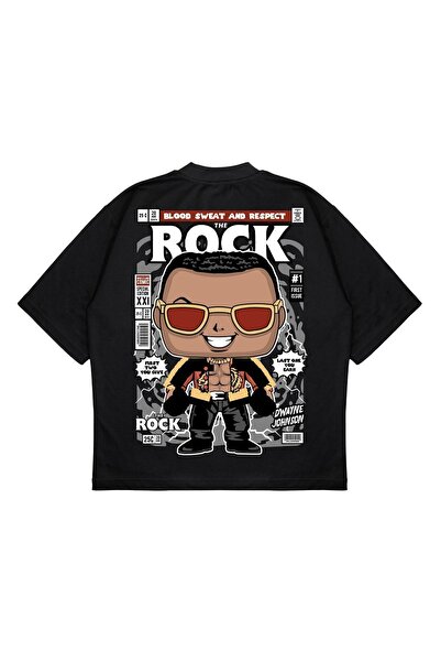 PURE EFFECT Unisex Oversize kroj The Rock Back Štampano Boxy Fit Debeli Mater...
