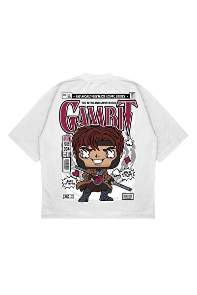 PURE EFFECT Unisex Oversize kroj Gambit Back Štampano Boxy Fit Debeli Materij...