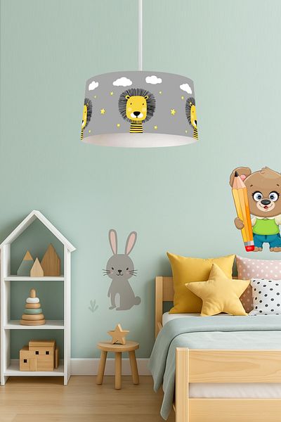 Paris Home Children's Room Pendant Chandelier, Lion Patterned Pendant Chandelier