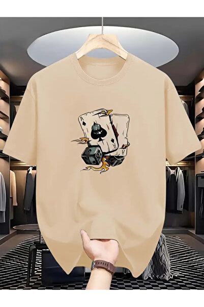 EFFRENATU Tricou cu mânecă scurtă cu imprimeu Lucky Cards