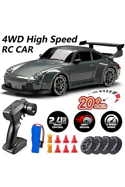 Shem Uzaktan Kumandalı 1:24 Şarjlı RC Araba 2.4ghz 4WD 20Km/s Drift Ve Normal Şürüş İçin Ayrı Lastikler