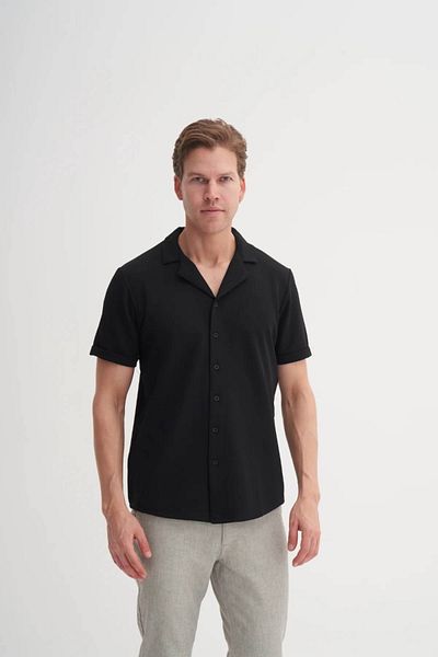Cazador Риза с къс ръкав Slim Fit Slim Cut с дебел крой