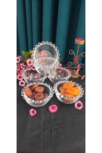 ORTAKÖY CENNETİ Bebaded 6 Li Presentation Bowl 10 cm Mouth Width 5 cm Height 160 Cc Volume
