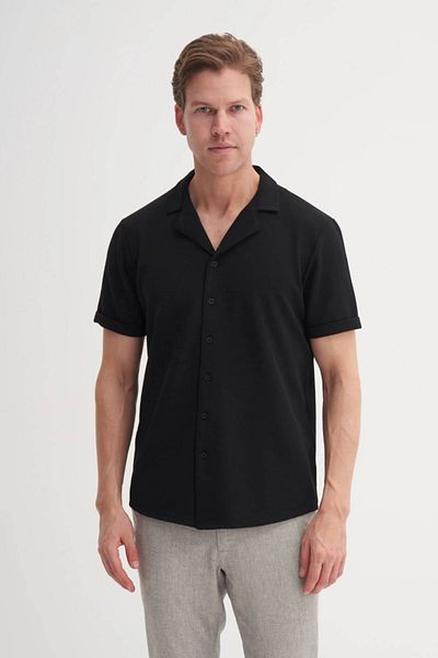 Cazador Риза с къс ръкав Slim Fit Slim Cut с дебел крой