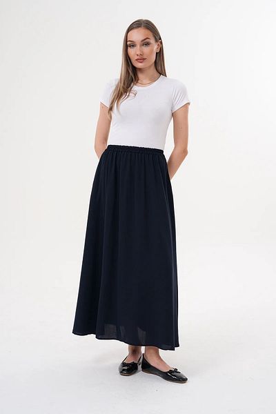 medipek Women's Crepe Fabric Hijab Flared Skirt with Pockets
