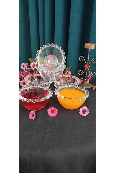 ORTAKÖY CENNETİ Bebaded 6 Li Presentation Bowl 10 cm Mouth Width 5 cm Height 160 Cc Volume