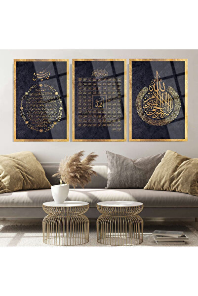 TAULART BEREKET DUASI AYETEL KÜRSİ İSMİ AZAM İSLAMİ DİNİ TABLO KIRILMAZ CAM TABLO