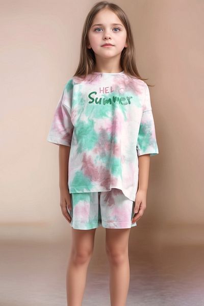 Soweto Printed Short Sleeve 100% Cotton Girls Shorts Set