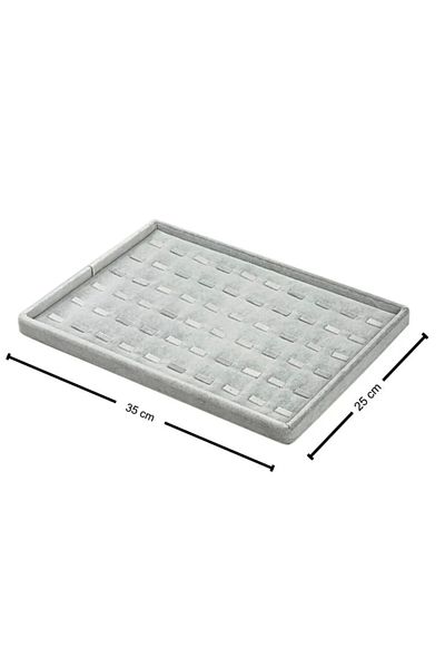 Aydın Decor Local Suede Gray Vertical Prong Ring Plate (aydındecor)