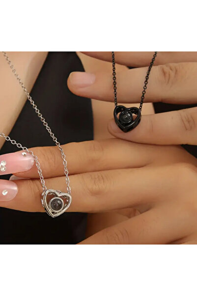 LadyBug Store Çiftlere Özel 100 dilde seni seviyorum yansıtmalı projeksiyon kolye