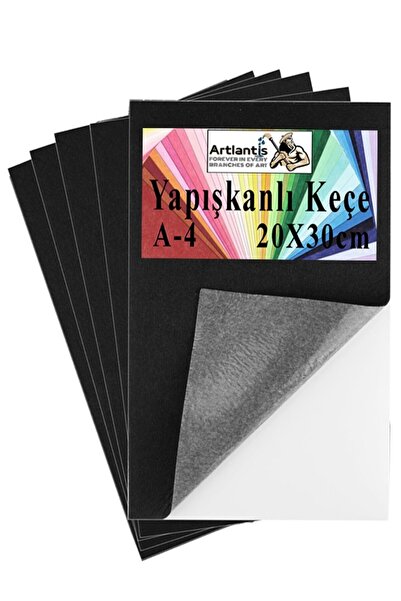 Artlantis Yapışkanlı Keçe A4 20X30 cm 5 li 1 Paket 2.0 mm Kendinden Yapışkanl...