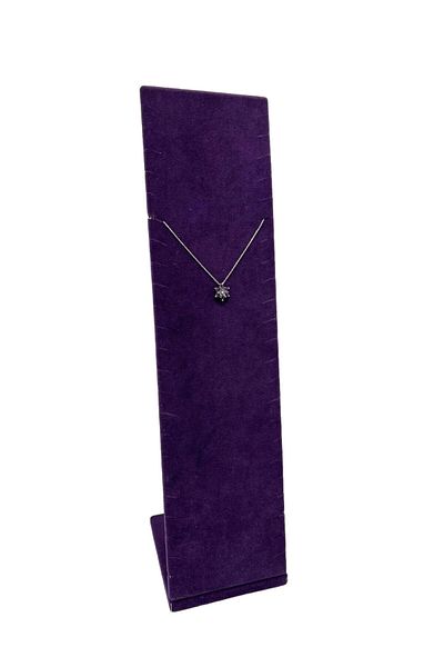 MeGass Dekor Domestic Production Moscow Model Suede Fabric Purple Color 40/10 cm Footed Jewelry Display Stand
