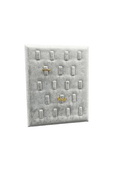 MeGass Dekor Domestic Production Suede Fabric Gray Color 20/16 cm Standing Ring Display Stand