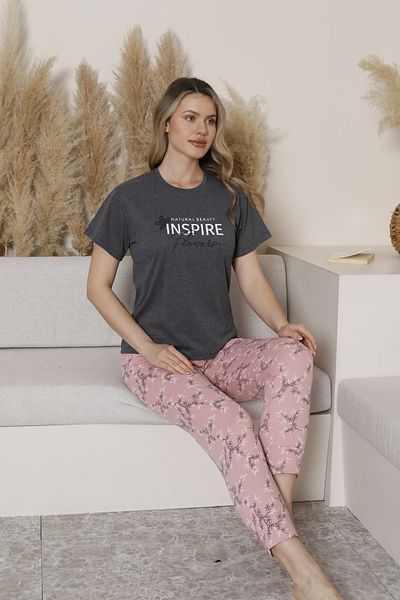 sleeproom بدلة بيجامة نسائية صيفية بنمط اللبلاب
