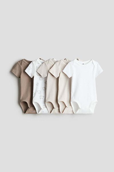 H&M مجموعة من 5 بدلات جسم قطنية