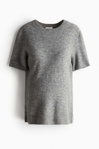 H&M MAMA Short-sleeved fine-knit top