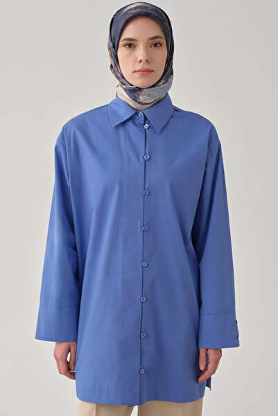 Tuğba Brit Düğmeli Gömlek - Mavi