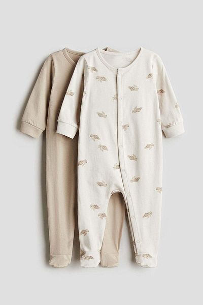H&M 2-pack cotton sleepsuits