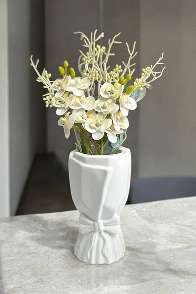 Paradise Work Scandinavian Large Bouquet Vase Flower Holder Decorative Bow Vase 20X10X10Cm