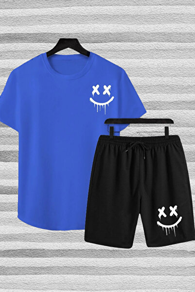 Wish BF 2'Li X Smiley Face Shorts T-Shirt Suit Team Nasasorttshirt