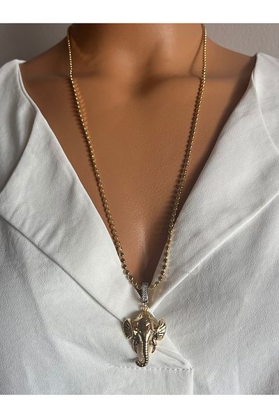 Aka Long Chain Charm Necklace