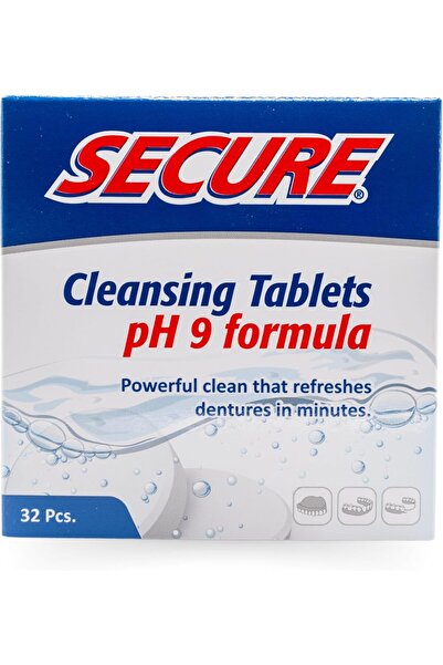 Secure أقراص التنظيف اليومية لمكافحة الروائح والبقع والجراثيم - لأطقم الأسنان...