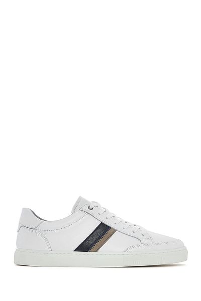 Derimod Men's White Lace-Up Leather Sneaker 25Sfd 674618