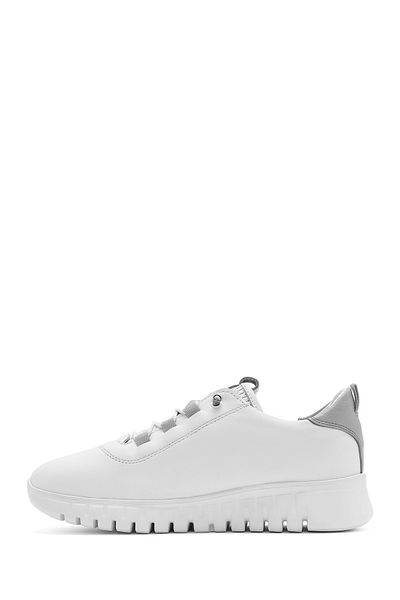 Derimod Women's White Lace-Up Leather Sneaker 25Sfd 501918