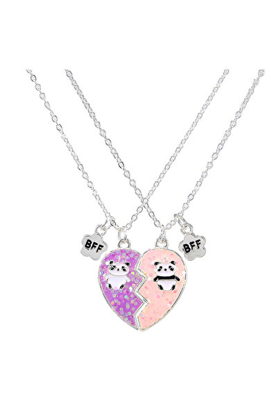 Choice S02-01 Qpeach 2Pack Heart Unicorn Bear Cat قلادة أفضل صديقة فتاة BFF قلادة من 2 لصديقات Bestfriends Fr