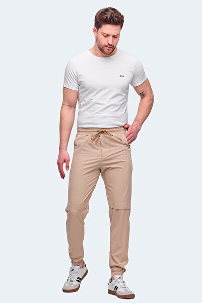 Slazenger NADJA Erkek Cepli Dar Paça Bej Eşofman Altı