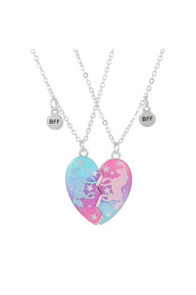 Choice قلادة S83-01 Qpeach على شكل قلب وحيد القرن ودب وقطة من قطعتين لأفضل صد...