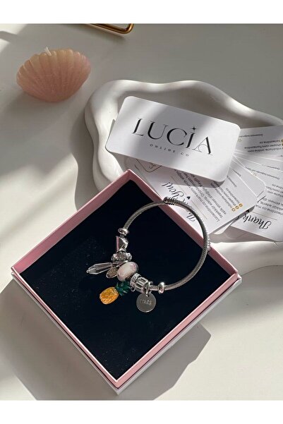 SHINELUC سوار فولاذي فضي اللون على شكل أناناس