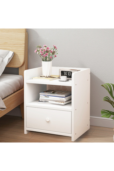 sharpdo Nightstands Home Bedside Storage Cabinet With Drawer And Shelf