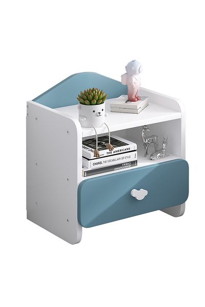 sharpdo Simple Modern Bedroom Bedside Table Small Storage Cabinet, C-Shaped Guardrail Design