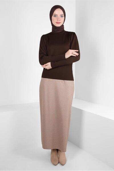 Alvina KAZAYAĞI DESENLİ KEMERLİ ETEK 60523