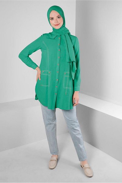 Alvina STITCH DETAILED SHIRT TUNIC 43605