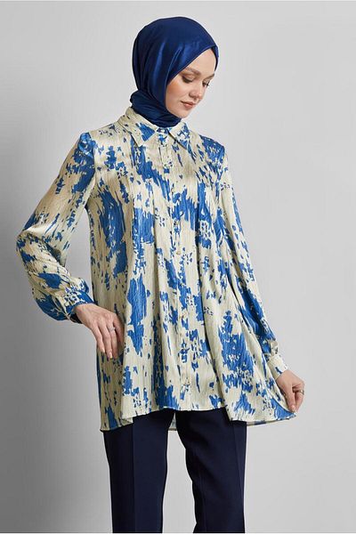 Alvina Patterned Satin Tunic 45429