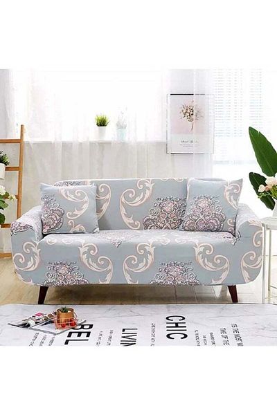 Generic Bohemian Style Double Floral Stretch Sofa Cover Elastic Armchair Cover 3d Digital Modular Sofa Cover