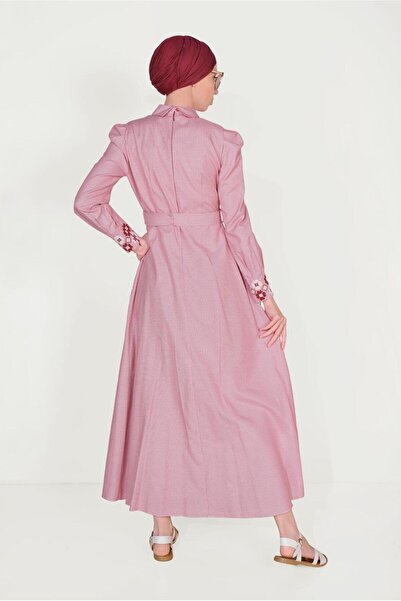 Alvina Cotton Scratch Patterned Embroidery Detail Dress 40520