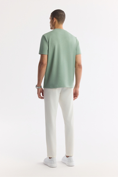 Avva Ανδρικό Nil Πράσινο Μπλουζάκι Μπλουζάκι Ποδηλάτου Crew Neck Bi-Stretch Interlock Κανονική Γραμμή A51Y1021