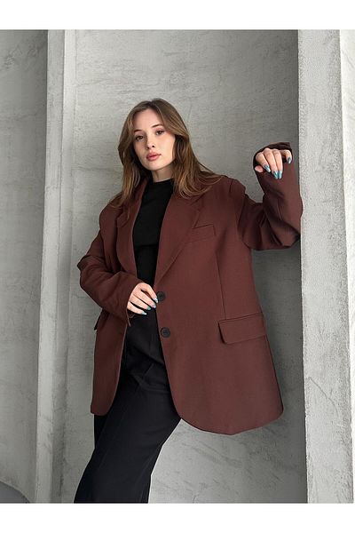 FERZOLAİO Classic Brown Blazer Jacket
