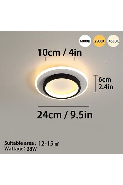 Choice Circle Black 1pc 1 Pc Modern Led Ceiling Light Tri-color Dimming Ac220v Surface Mount Suitable For B