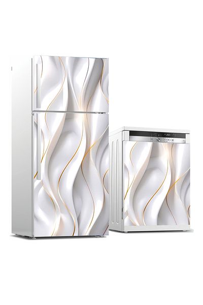 RENKLİ HOBBY Refrigerator and Dishwasher Cover Covering Sticker - Cover Foil Pattern Covering
