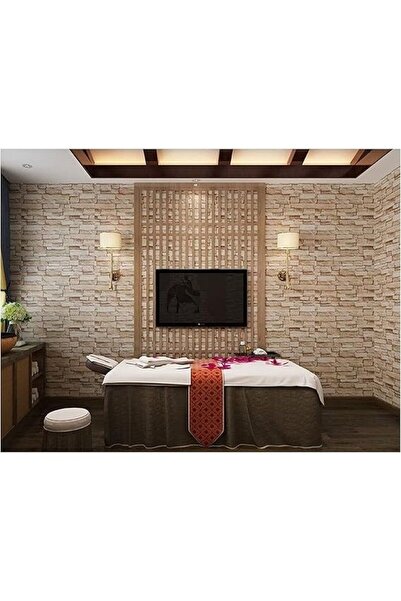 Flippy Σετ 10 πλακιδίων ταπετσαρίας Flippy 3D, τύπου τούβλου, 70x77 cm, 3 mm, με μοτίβο σελήνης, πολυαιθυλένιο, μπεζ