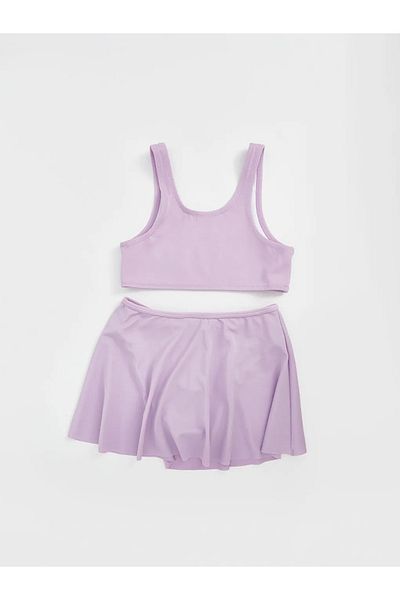 LC Waikiki LCW Kids Lilac Quick Dry UV Protection Μπικίνι για κορίτσια με φούστα