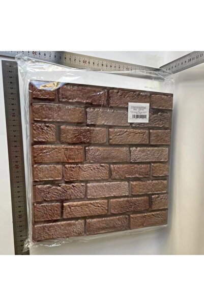 Flippy Σετ 10 αυτοκόλλητων πλακιδίων ταπετσαρίας 3D, απομίμηση τούβλου εξωτερικού χώρου, 30x30 cm, κουζίνας, αυτοκόλλητα, καφέ