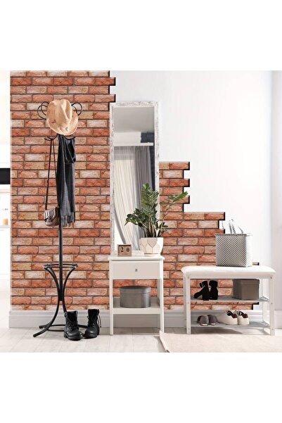 Stef's Cat Set of 10 x 3D Brick Imitation Wallpaper Tiles, for Kitchen Living Room Wall, Easy