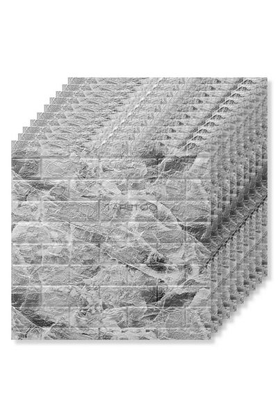 Flippy Set 10 Placi Tapet 3D Flippy 70x77 cm 3 mm Polietilenă Model Caramidă 5.3 mp Marmură Gri