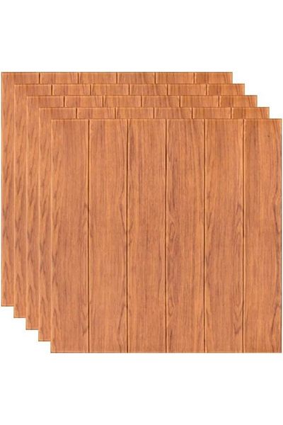 Flippy Set 10 Placi Tapet 3D Flippy 70x70 cm 3 mm Rasina Tip Placi Lemn 4.9 mp Maro Roscat