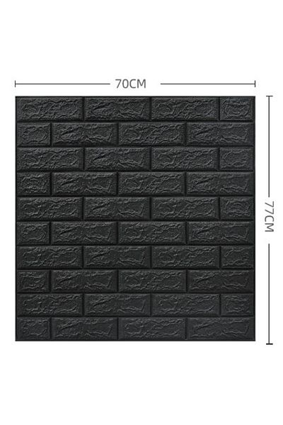 Flippy Set 10 Placi Tapet Flippy 3D 70x77 cm 3 mm Polietilenă Model Caramidă, Suprafață 5.3 mp Gri Antracit